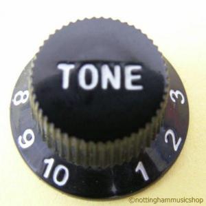 BLACK STRATOCASTER TONE KNOB PUSH ON SPLINED